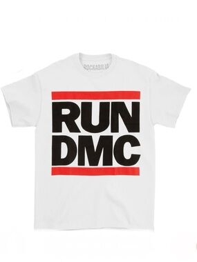 RUN DMC • Graphic Tee - White with Black & Red Print